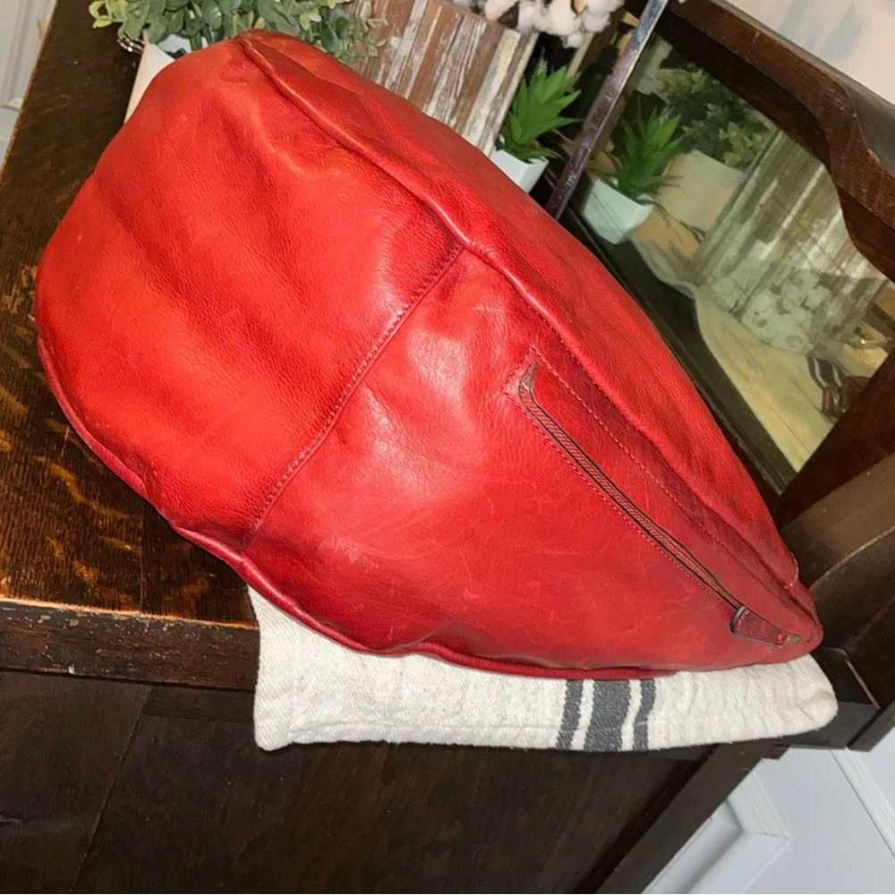 NWOT Frye Jenny Leather Slouch Hobo Shoulder Bag Burnt Red Hangtag Retail $428 - Picture 10 of 14